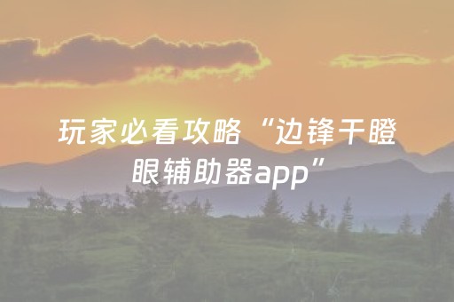 玩家必看攻略“边锋干瞪眼辅助器app”（详细透视教程）-哔哩哔哩