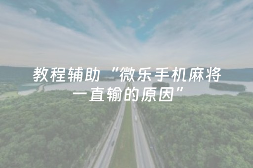 教程辅助“微乐手机麻将一直输的原因”（详细透视教程）-哔哩哔哩