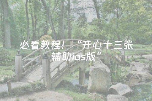必看教程！“开心十三张辅助ios版”（详细透视教程）-哔哩哔哩