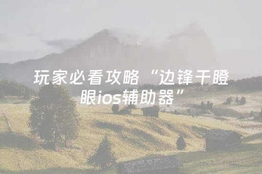 玩家必看攻略“边锋干瞪眼ios辅助器”（详细透视教程）-哔哩哔哩