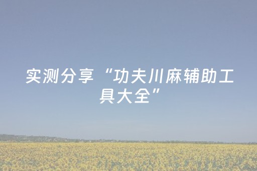 实测分享“功夫川麻辅助工具大全”（详细透视教程）-哔哩哔哩