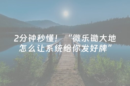 2分钟秒懂！“微乐锄大地怎么让系统给你发好牌”（详细辅助教程）-哔哩哔哩
