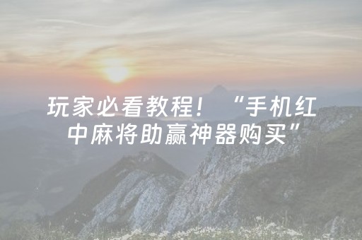 玩家必看教程！“手机红中麻将助赢神器购买”（详细开挂教程）-哔哩哔哩
