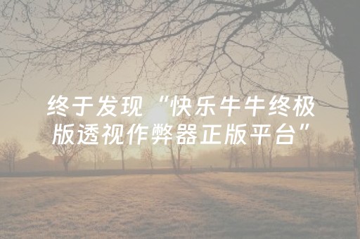 终于发现“快乐牛牛终极版透视作弊器正版平台”（详细透视教程）-哔哩哔哩