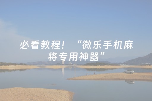 必看教程！“微乐手机麻将专用神器”（详细开挂教程）-哔哩哔哩