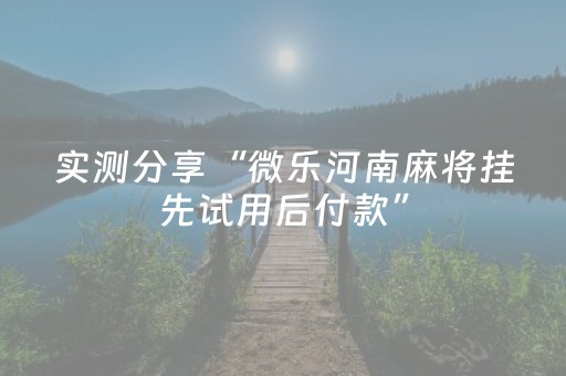 实测分享“微乐河南麻将挂先试用后付款”（详细开挂教程）-哔哩哔哩