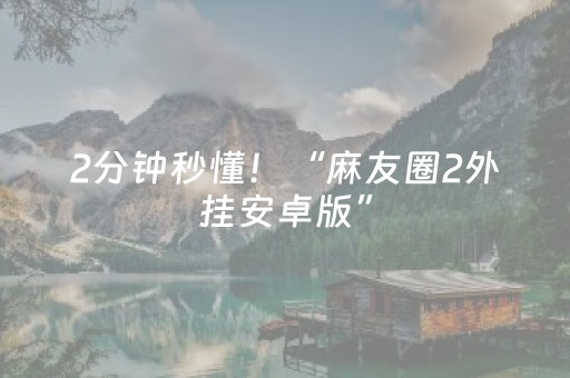 2分钟秒懂！“麻友圈2外挂安卓版”（详细开挂教程）-哔哩哔哩