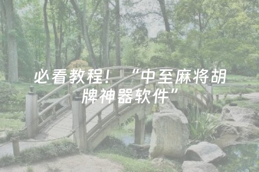 必看教程！“中至麻将胡牌神器软件”（详细开挂教程）-哔哩哔哩