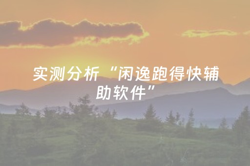 实测分析“闲逸跑得快辅助软件”（详细透视教程）-哔哩哔哩