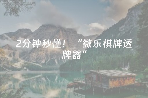 2分钟秒懂！“微乐棋牌透牌器”（详细辅助教程）-哔哩哔哩