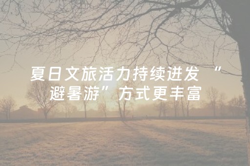 夏日文旅活力持续迸发 “避暑游”方式更丰富