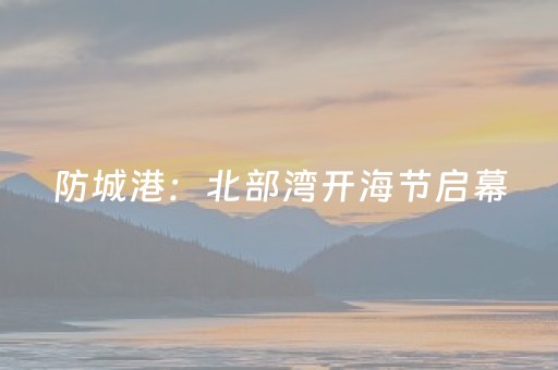 防城港：北部湾开海节启幕