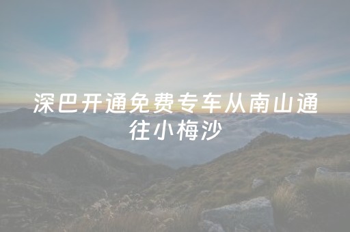 深巴开通免费专车从南山通往小梅沙