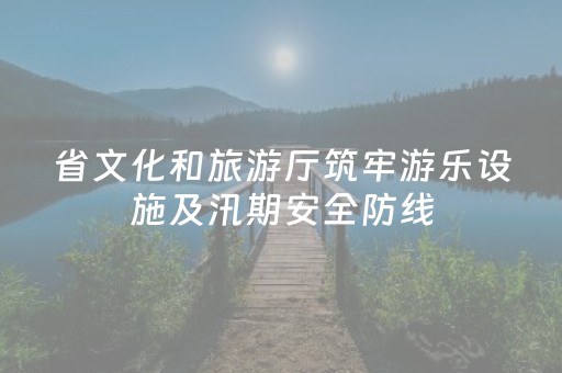 省文化和旅游厅筑牢游乐设施及汛期安全防线