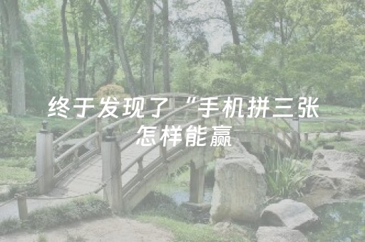 终于发现了“手机拼三张怎样能赢（专用辅牌神器免安装）