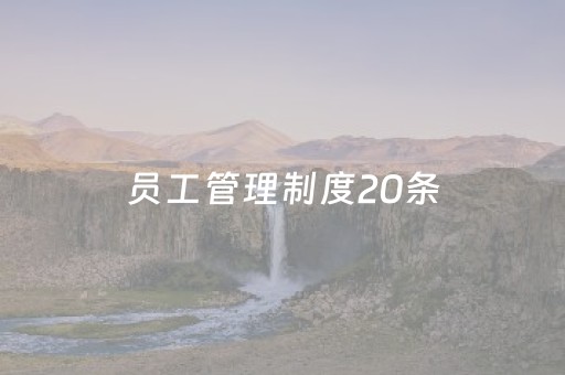 员工管理制度20条（员工管理规章制度）