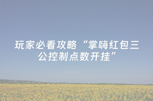 玩家必看攻略“掌嗨红包三公控制点数开挂”（详细透视教程）-哔哩哔哩
