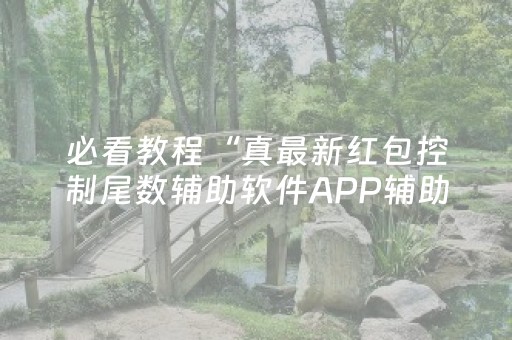必看教程“真最新红包控制尾数辅助软件APP辅助挂”（详细透视教程）-哔哩哔哩