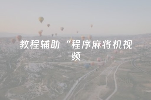 教程辅助“程序麻将机视频（助赢神器通用版）