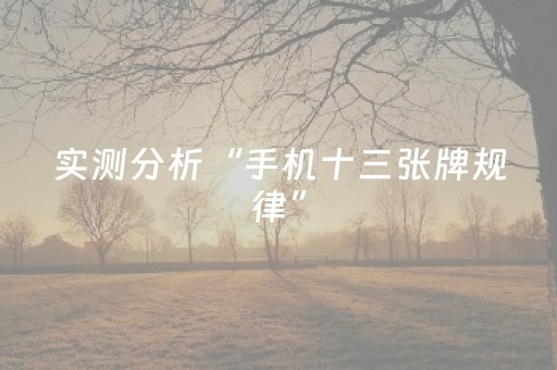 实测分析“手机十三张牌规律”（详细辅助教程）-哔哩哔哩