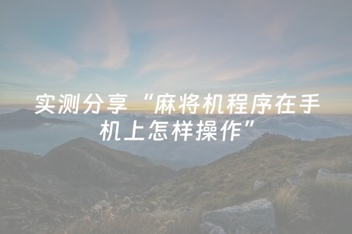 实测分享“麻将机程序在手机上怎样操作”（详细透视教程）-哔哩哔哩