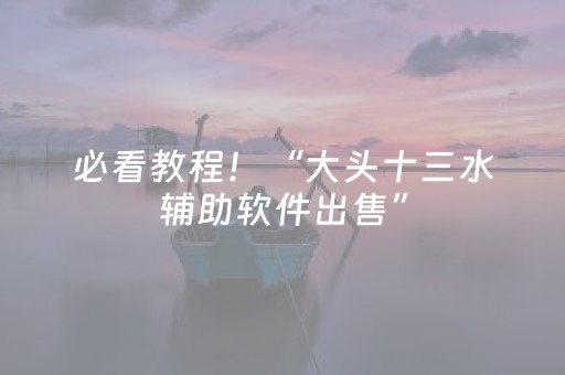 必看教程！“大头十三水辅助软件出售”（详细透视教程）-哔哩哔哩