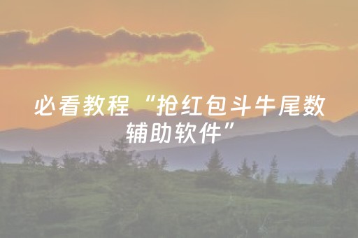 必看教程“抢红包斗牛尾数辅助软件”（详细透视教程）-哔哩哔哩