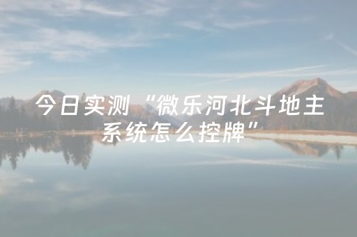 今日实测“微乐河北斗地主系统怎么控牌”（详细辅助教程）-哔哩哔哩