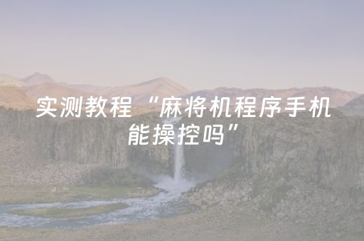 实测教程“麻将机程序手机能操控吗”（详细透视教程）-哔哩哔哩