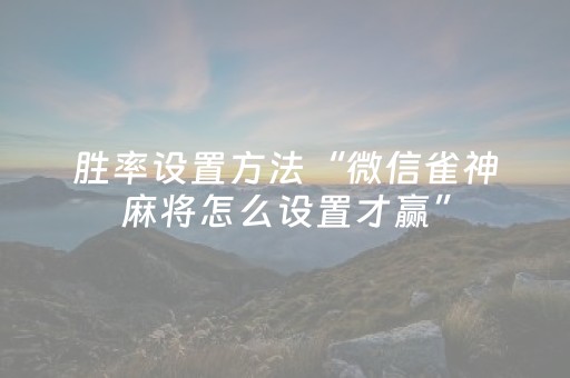 厉害了“麻将助赢神器”（控牌神器)