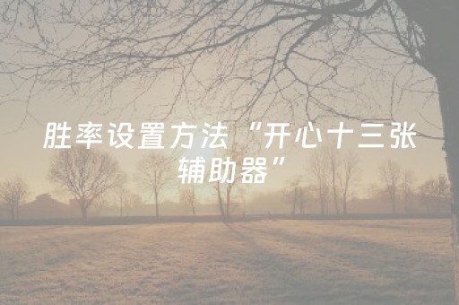 胜率设置方法“开心十三张辅助器”（详细透视教程）-哔哩哔哩