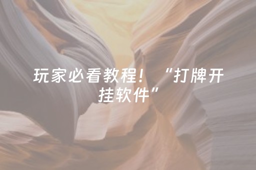 玩家必看教程！“打牌开挂软件”（详细开挂教程）-哔哩哔哩