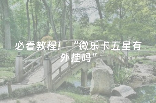 必看教程！“微乐卡五星有外挂吗”（详细辅助教程）-哔哩哔哩