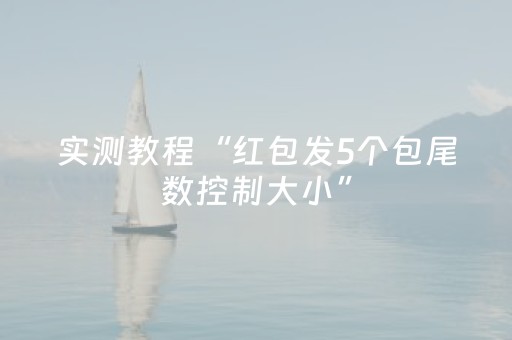 实测教程“红包发5个包尾数控制大小”（详细透视教程）-哔哩哔哩