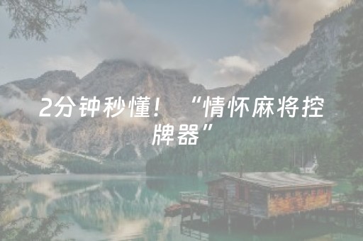 2分钟秒懂！“情怀麻将控牌器”（详细开挂教程）-哔哩哔哩