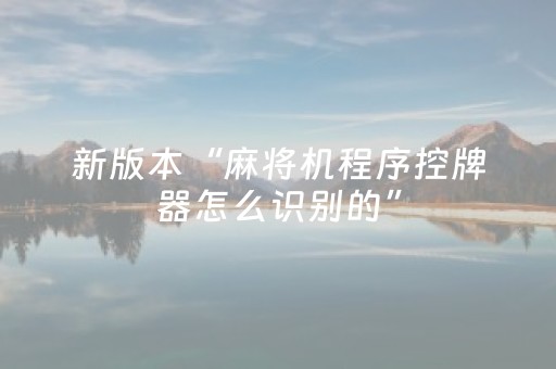 新版本“麻将机程序控牌器怎么识别的”（详细透视教程）-哔哩哔哩