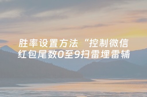 胜率设置方法“控制微信红包尾数0至9扫雷埋雷辅助软件”（详细透视教程）-哔哩哔哩