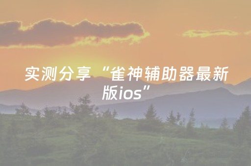 实测分享“雀神辅助器最新版ios”（详细开挂教程）-哔哩哔哩