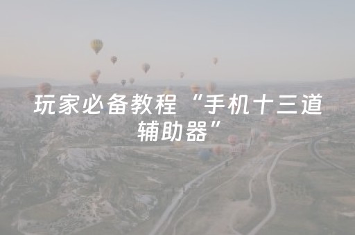 玩家必备教程“手机十三道辅助器”（详细透视教程）-哔哩哔哩