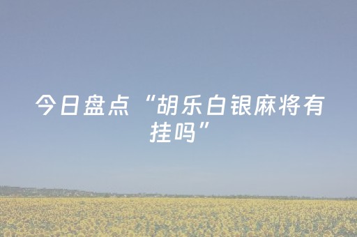 今日盘点“胡乐白银麻将有挂吗”（详细开挂教程）-哔哩哔哩