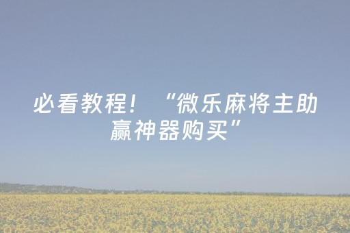必看教程！“微乐麻将主助赢神器购买”（详细透视教程）-哔哩哔哩