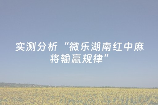 实测分析“微乐湖南红中麻将输赢规律”（详细辅助教程）-哔哩哔哩