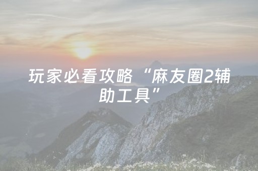 玩家必看攻略“麻友圈2辅助工具”（详细透视教程）-哔哩哔哩