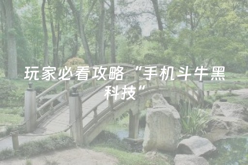 玩家必看攻略“手机斗牛黑科技”（详细透视教程）-哔哩哔哩