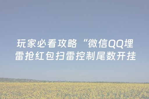 玩家必看攻略“微信QQ埋雷抢红包扫雷控制尾数开挂软件”（详细透视教程）-哔哩哔哩