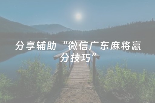 分享辅助“微信广东麻将赢分技巧”（详细透视教程）-哔哩哔哩