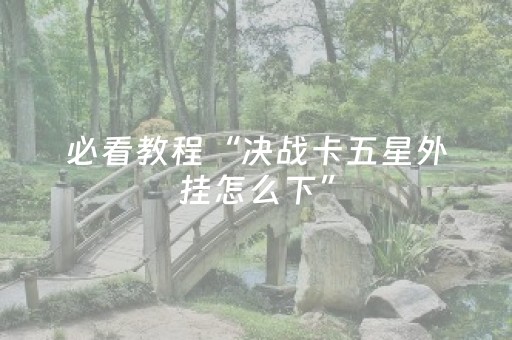必看教程“决战卡五星外挂怎么下”（详细透视教程）-哔哩哔哩