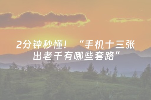 2分钟秒懂！“手机十三张出老千有哪些套路”（详细开挂教程）-哔哩哔哩