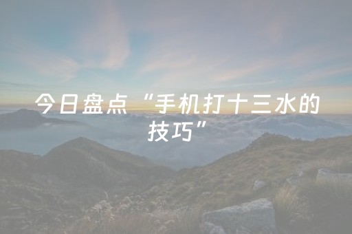 今日盘点“手机打十三水的技巧”（详细开挂教程）-哔哩哔哩