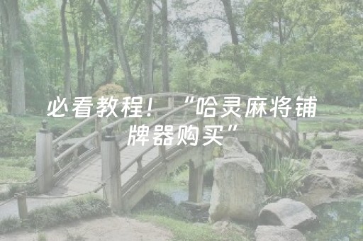 必看教程！“哈灵麻将铺牌器购买”（详细开挂教程）-哔哩哔哩